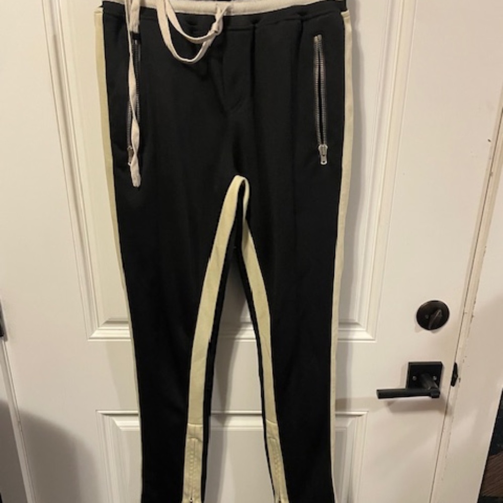 ** VINTAGE** Fear of God Black Double Stripe Track Pants
